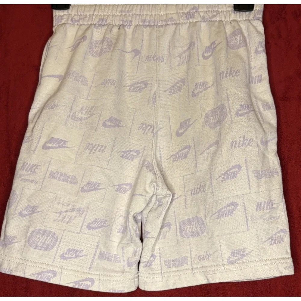 Nike Girls Sz YM‎ Cotton Shorts With Pockets Purple and White GUC, CB3